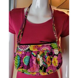 Vera‎ Bradley Va Va Bloom Frannie Crossbody Bag Purse Pink Fuchsia Purple Green